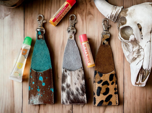 Cowhide Chipstick Keychain