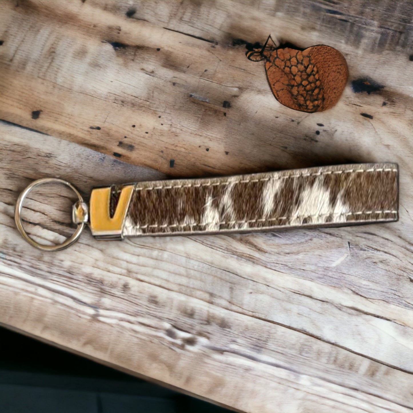 Hair On Cowhide Keychain