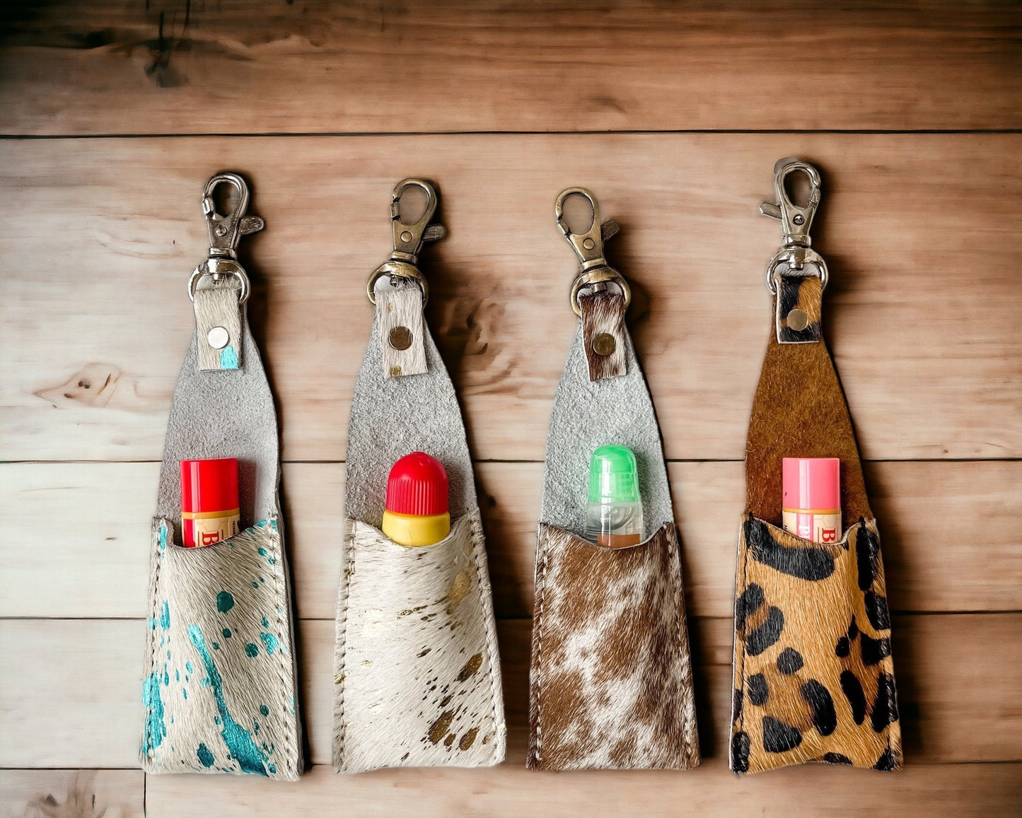 Cowhide Chipstick Keychain